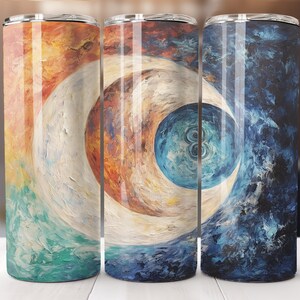 Painted Abstract Moon 20oz Skinny Tumbler Sublimation Design Digital Download PNG Instant DIGITAL ONLY Straight Celestial tumbler wrap