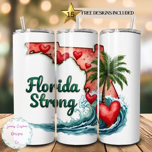Florida Strong, Palme, Florida Karte, Skinny Tumbler Sublimationsdesign Digitaler Download PNG Instant NUR DIGITAL, Hurricane Tumbler Wrap