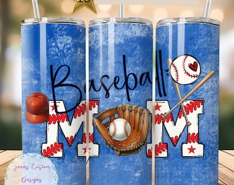 Baseball Mom Baseball Season 20 oz Skinny Tumbler Sublimation Design Digital Download PNG Instant DIGITAL ONLY, Tumbler Wrap