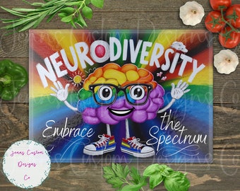Autism Neurodiversity Cutting Board Design Download, Autism Cutting Board PNG, Cutting Board Printable PNG, Awareness Cutting Board PNG