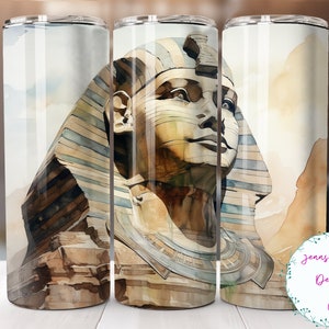 Great Sphinx of Giza 20 oz Skinny Tumbler Sublimation Design Digital Download PNG Instant DIGITAL ONLY, Straight Egyptian tumbler wrap.