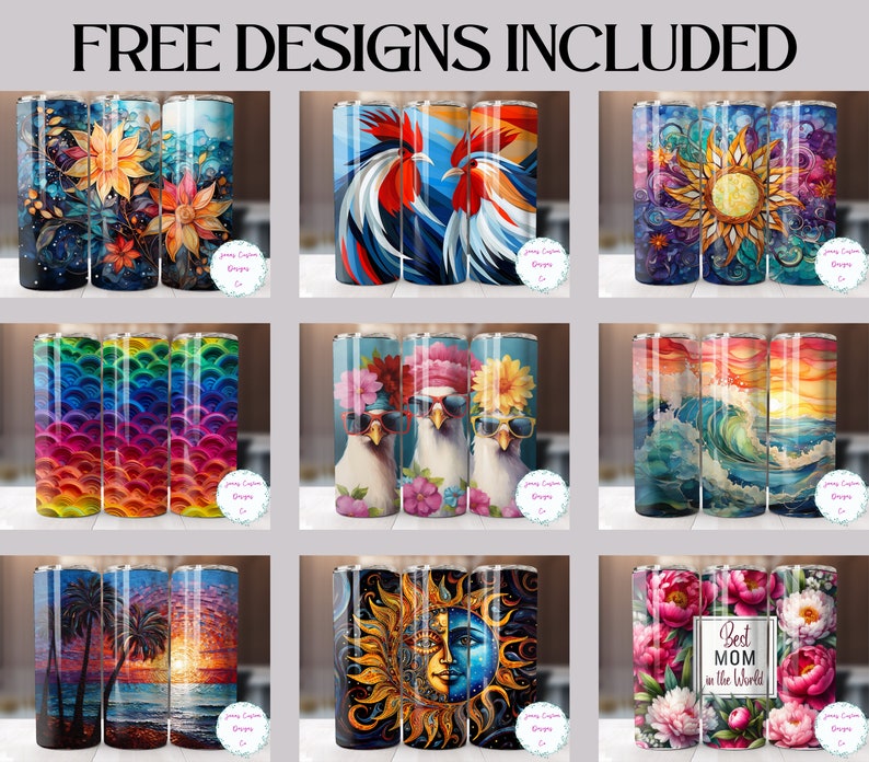 Ocean Sunset with Heart 20 oz Skinny Tumbler Sublimation Design Digital Download PNG Instant DIGITAL ONLY, Straight Valentine tumbler wrap. image 2