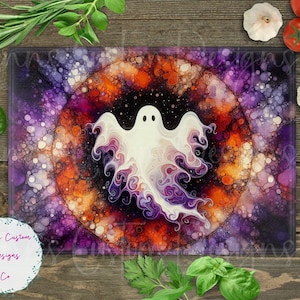 Spooky Season Ghost Cutting Board Design Download, Bird Cutting Board PNG, Cutting Board Printable PNG, Halloween Cutting Board PNG