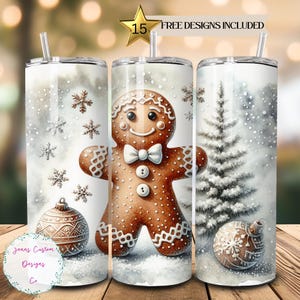 Christmas Gingerbread Man Skinny Tumbler Sublimation Design Digital Download PNG Instant DIGITAL ONLY, Gingerbread Tumbler Wrap