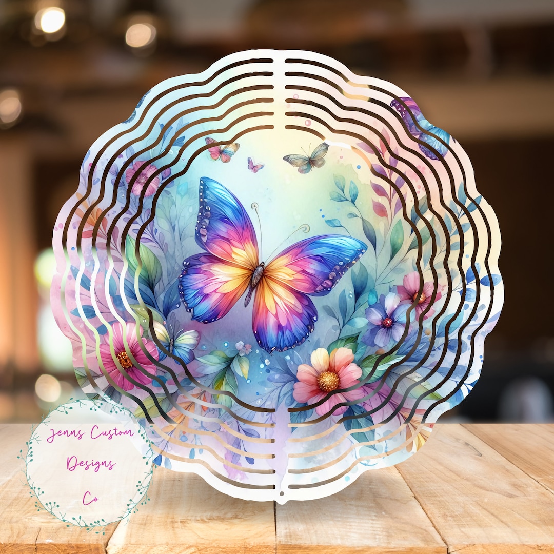 Butterfly Wind Sim Butterflies Pastel Watercolor Wind Spinner PNG, Wind Spinner ...