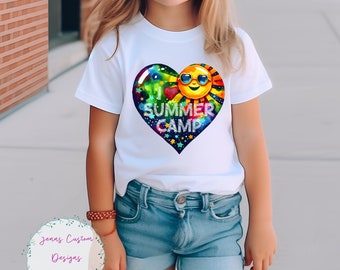 I Love Summer Camp PNG Image, Summer Camp Girls Shirt Design, Colorful Summer Camp shirt PNG, Sublimation Designs Download, PNG File