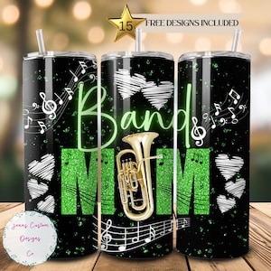 Band Mom, Tuba, Band Instrument 20 oz Skinny Tumbler Sublimation Design Digital Download PNG Instant DIGITAL ONLY, Tumbler Wrap