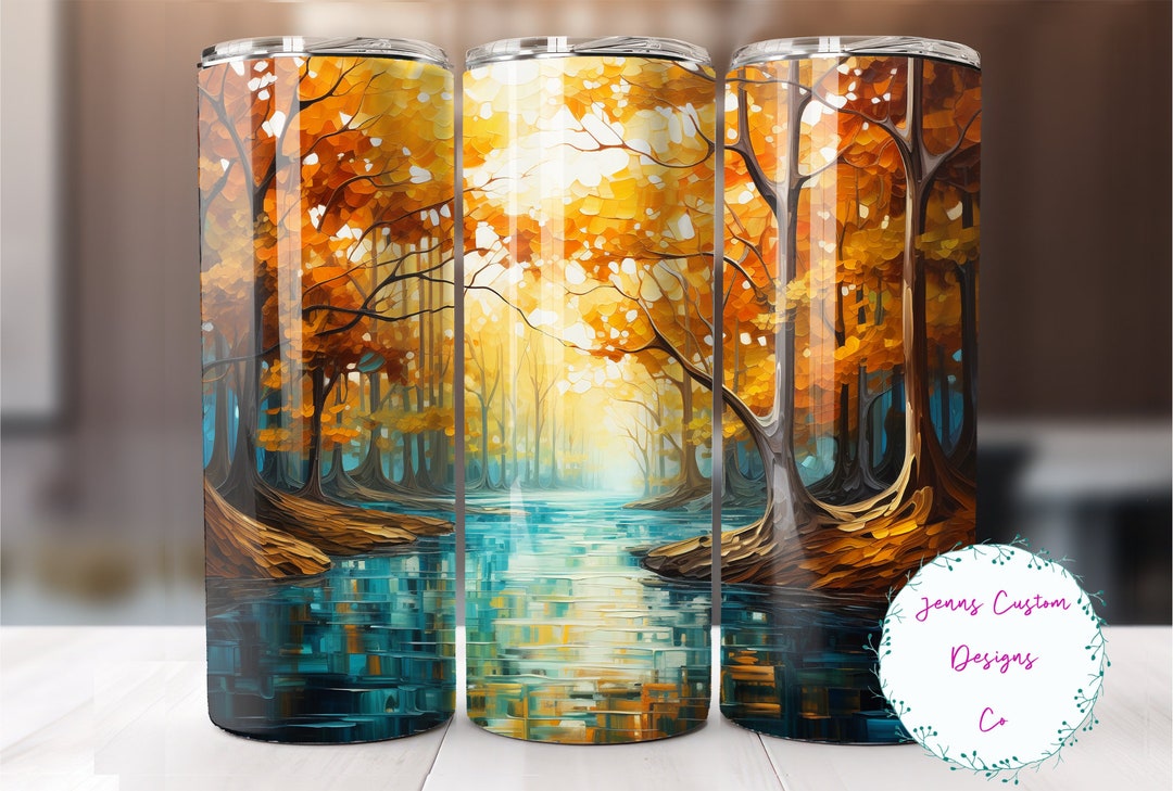 Fall Trees Scenery 20 Oz Skinny Tumbler Sublimation Design Digital ...