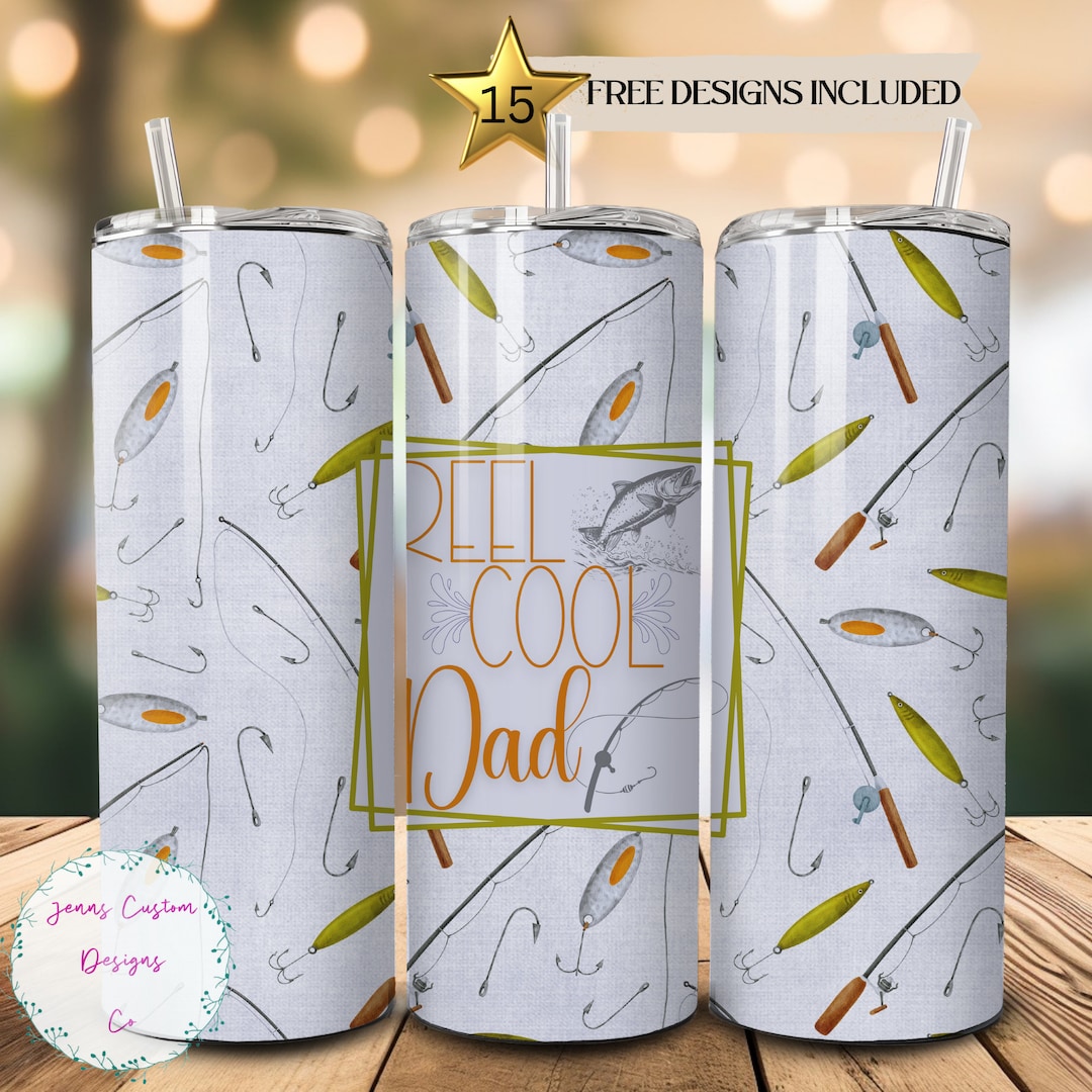 Father's Day, Reel Cool Dad, Fishing 20 Oz Skinny Tumbler Sublimation ...