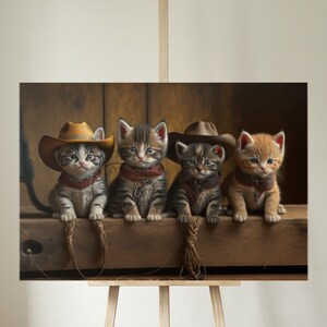 Cowboy Kittens | Cute Kitten | PRINTABLE Digital Art | Original Wall Art | AI Generated Art | Home Decor | Digital Art