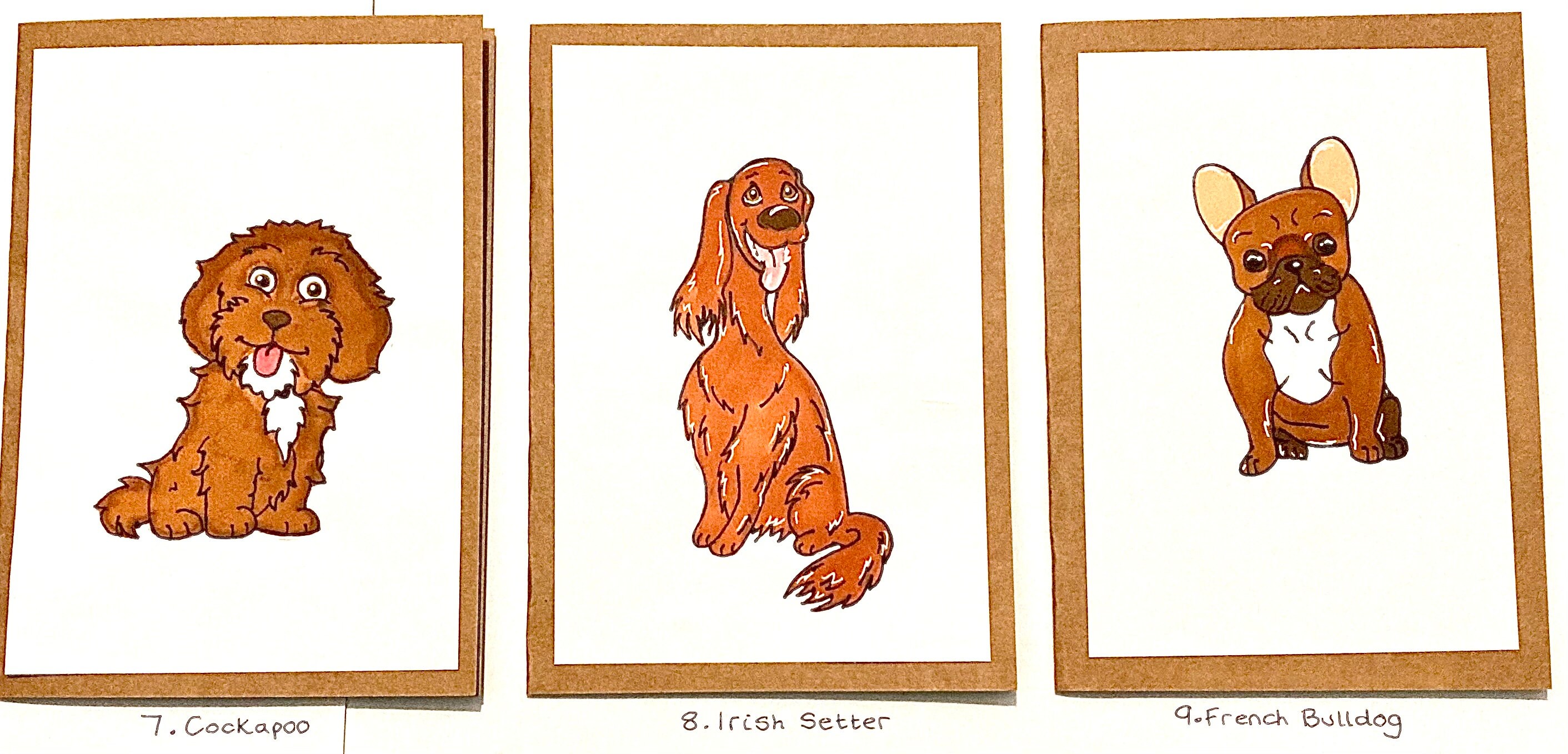 Custom Hand Drawn Personalised Cartoon Dog Portrait Greetings/ Birthday ...