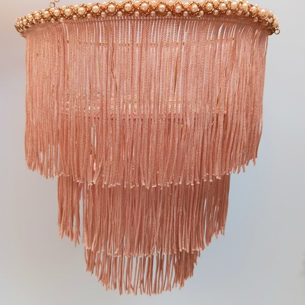Rose Gold Fringe Pendant Lamp