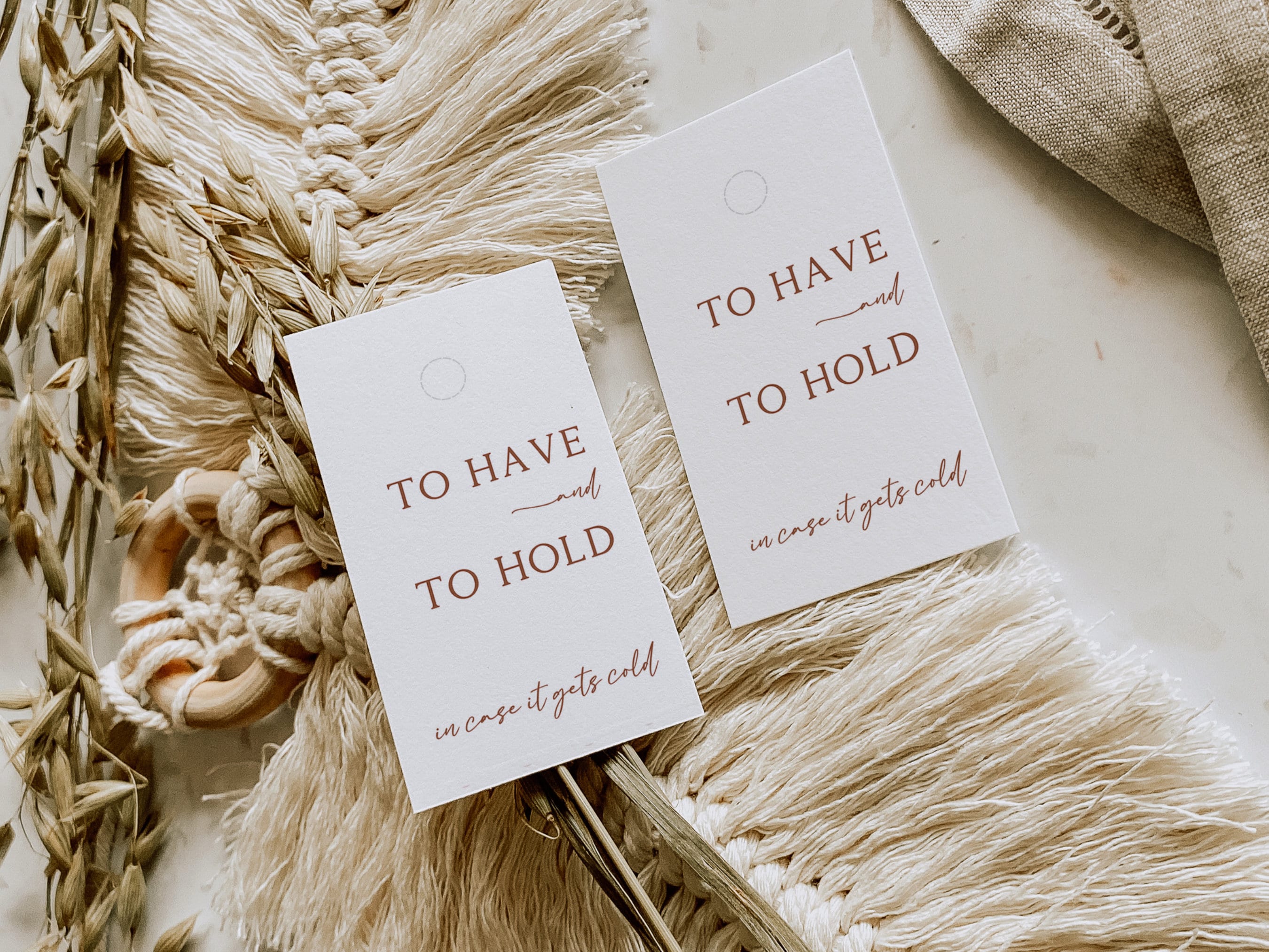 Wedding Blanket Tag Template, to Have and to Hold in Case It Gets Cold ...