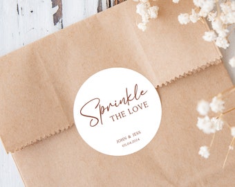 Confetti Toss Sticker Template, Sprinkle the Love Label Template, Printable Wedding Confetti Label, Editable Petal Toss Labels, Wedding Exit