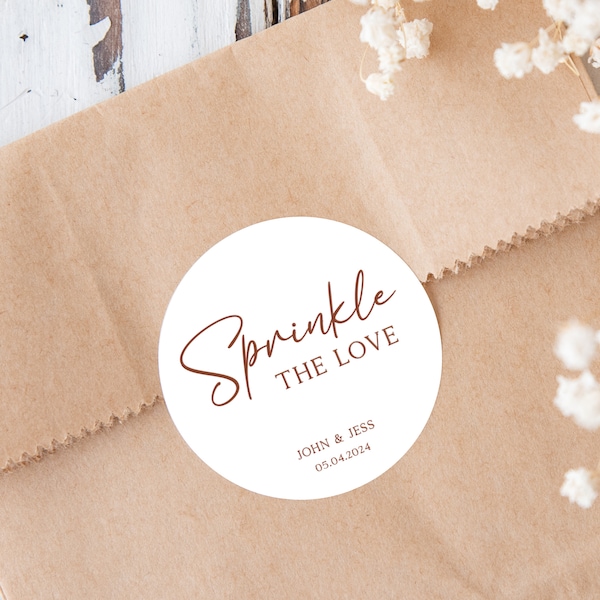 Confetti Toss Sticker Template, Sprinkle the Love Label Template, Printable Wedding Confetti Label, Editable Petal Toss Labels, Wedding Exit