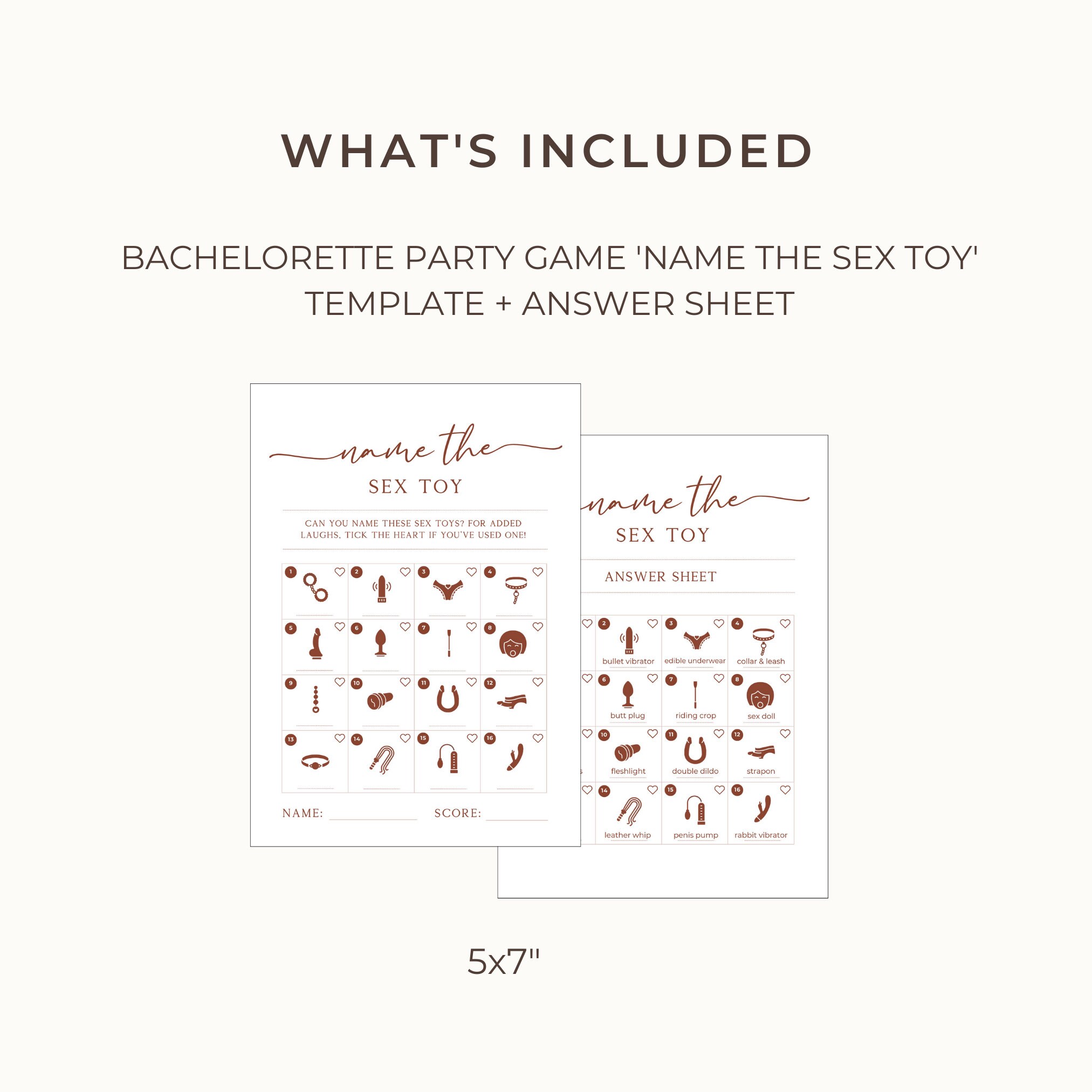 Name the Sex Toy Game Template, Adults Only Bachelorette Party Game, X  Rated Bachelorette Weekend Games, Printable Hens Day Activity, Canva