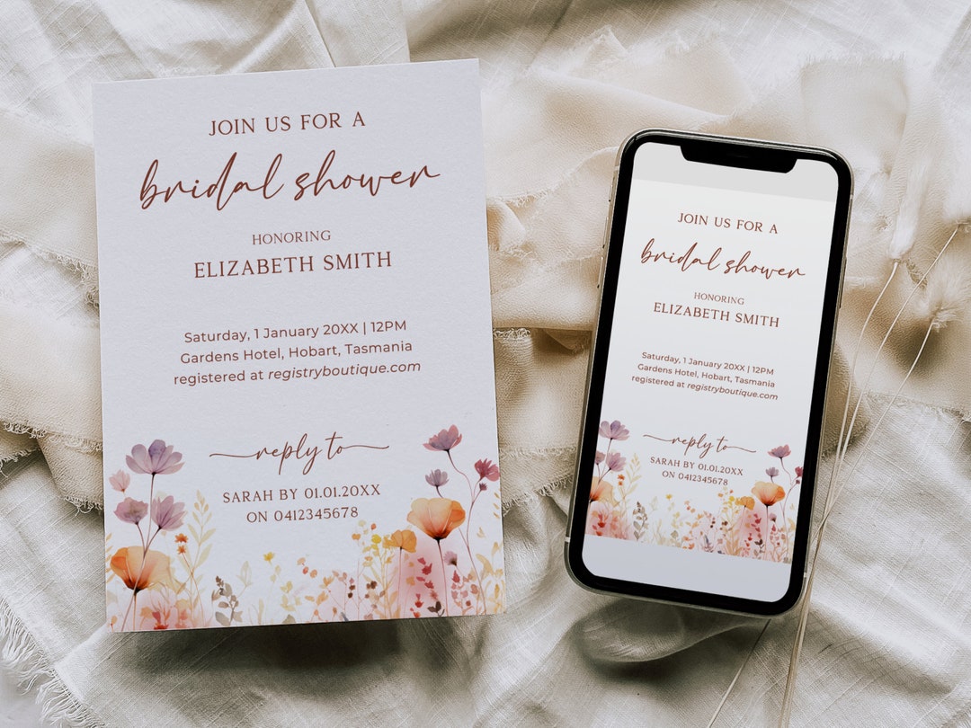 Bridal Shower Invite Template, Digital Bridal Shower Invitation ...