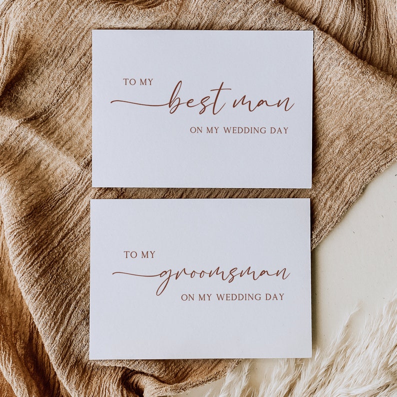 Wedding Day Card Template, to My Best Man, to My Groomsman, Printable