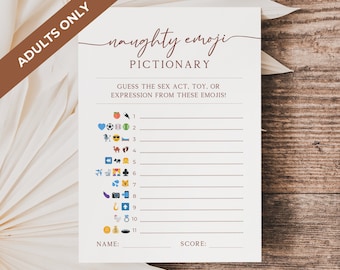 Dirty Emoji Pictionary Game Template, Editable Bachelorette Party Games, Adults Only Bachelorette Weekend Game, Printable Hens Day Game