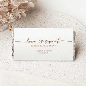 Chocolate Wrap Template, Printable Candy Wrapper, DIY Wedding Favors ...