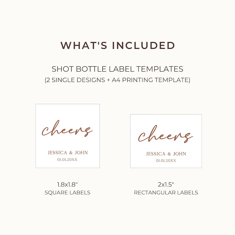 Spent Shot Labels Shot Bottle Label Templates, DIY Wedding Favors, Custom Labels for Mini ...