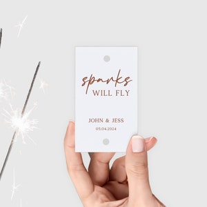Sparkler Tags Template, Editable Wedding Sparklers, Printable Sparkler Tag, Wedding Favor Tags, Personalized Tags for Sparklers, Custom Tags