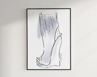 Fashion Wall Art, Dressing Room Decor, Heel Print, Shoe Print, Fashion Poster, Footwear Art, High-heeled Print, Printable Wall A4 Designs