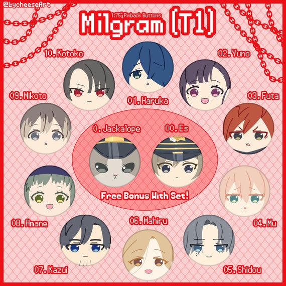 Milgram Chibi Button Pins (1.75