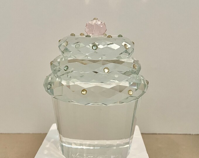 Vintage Simon Designs Crystal Cupcake Paperweight Etsy
