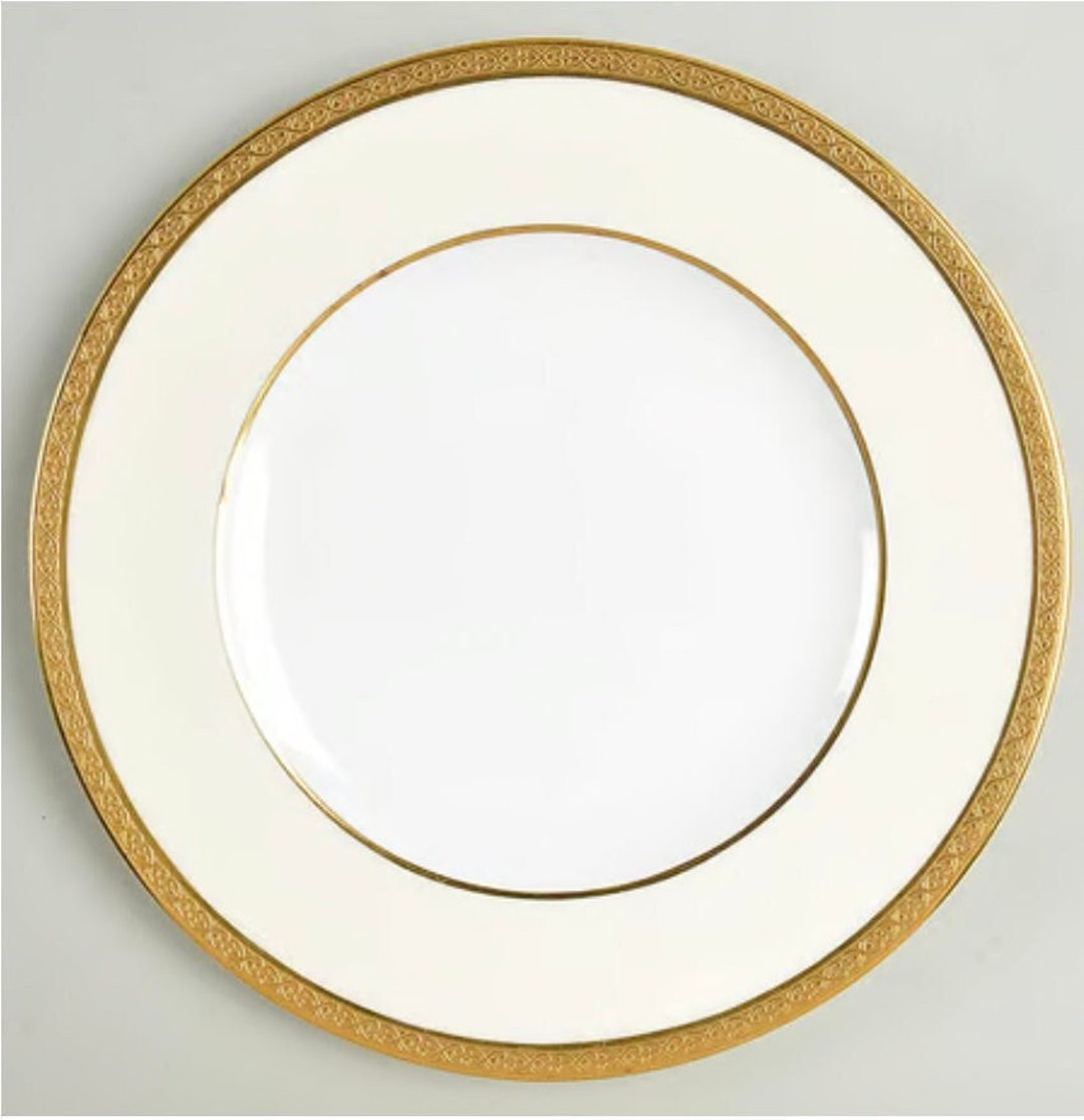 Set of 4 WEDGWOOD W4233 Gold Rim Salad Plates Etsy