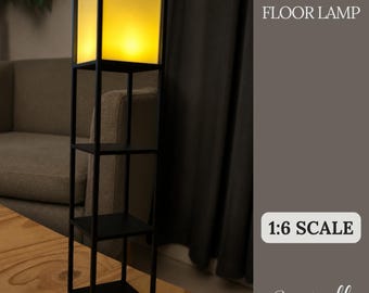 Miniatuur vloerlamp op schaal 1:6 - Modern minimalistisch design - LED-verlichting voor diorama's/poppenhuizen