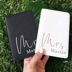 Personalized Mr And Mrs Passport Holder And Luggage Tags, Mr And Mrs Passport Holders, Honeymoon Passport Cover, Honeymoon Gifts For Couples