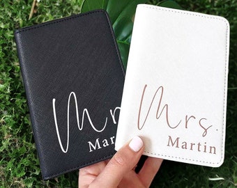 Personalized Mr And Mrs Passport Holder And Luggage Tags, Mr And Mrs Passport Holders, Honeymoon Passport Cover, Honeymoon Gifts For Couples