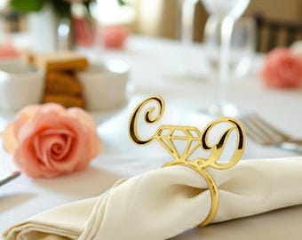 Custom Initial Napkin Rings, Elegant Wedding Decor
