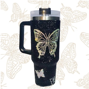 Bling Tumbler Rhinestone Cup, Personalized Rhinestone Tumbler, Rhinestones Tumbler, 40oz Tumbler With Handle, Personalized Tumbler For Women