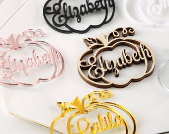 Personalized Pumpkin Place Cards, Thanksgiving Table Decor