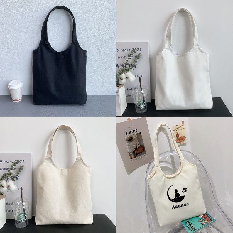 Borsa Tote personalizzata, Borsa Tote in tela personalizzata, Borsa Tote personalizzata da damigella d'onore, Borse Tote personalizzate per le donne, Regalo da damigella d'onore immagine 3