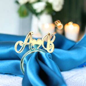 Anelli per tovaglioli personalizzati, anelli per tovaglioli per matrimonio, anelli per tovaglioli con iniziali, decorazioni per matrimonio personalizzate, porta tovaglioli, anelli per tovaglioli