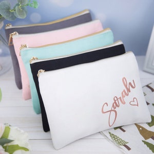Personalisierte Make-up-Tasche für Frauen | Personalisierte Reise-Make-up-Tasche | Personalisierte Geschenke für sie | Brautjungfern Make-up Taschen
