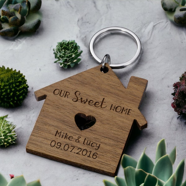 Personalized First Home Keychain, Personalized First Home Gift, Our First Home Keychain, First Home Keyring, Personalized Home Keyring