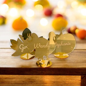 Tarjetas de lugar para Acción de Gracias, Tarjetas con nombre para Acción de Gracias, Tarjetas de lugar para Acción de Gracias, Tarjeta de lugar para pavo, Tarjetas de lugar para calabaza, Decoraciones de mesa de otoño