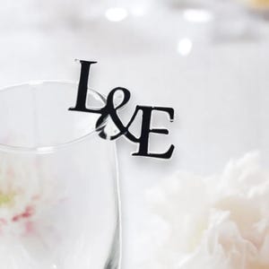 Personalized Wedding Drink Tags, Acrylic Drink Tags Wedding, Custom Initials Drink Tags, Personalized Drink Tags, Custom Wedding Favors