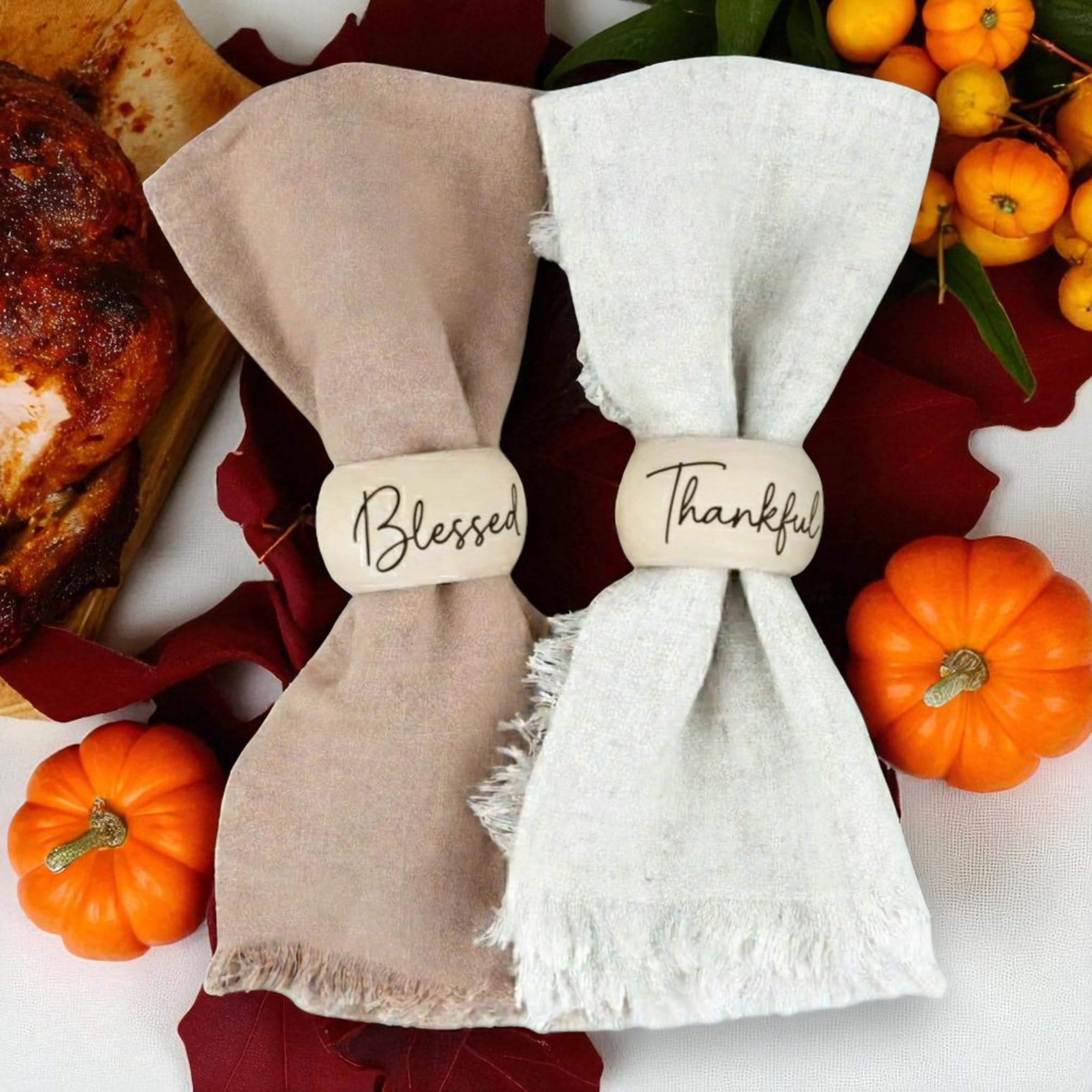 Park Designs Pumpkin Napkin Ring Set Of 2 - Metal - Thanksgiving Fall Autumn Decor
