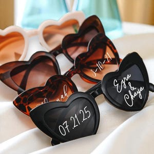 9pcs Pack Custom Heart Sunglasses, Bachelorette Party Sunglasses, Custom Wedding Sunglasses, Heart Sunglasses For Wedding, Bach Party Favors