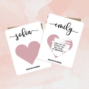 Set di carte damigella d'onore personalizzate da grattare, Groomsmen Proposal Card Scratch off, Set di carte damigella d'onore, proposta da damigella d'onore