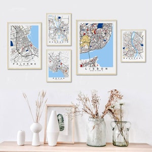 Custom City Map Print Decor Custom City Map Poster Personalized Map Art City Map Art zdjęcie 3