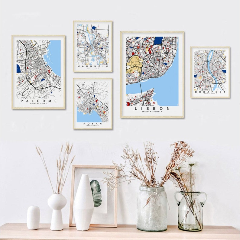 Decorazione stampa mappa città personalizzata / Poster mappa città personalizzata / Arte mappa personalizzata / Arte mappa città immagine 3