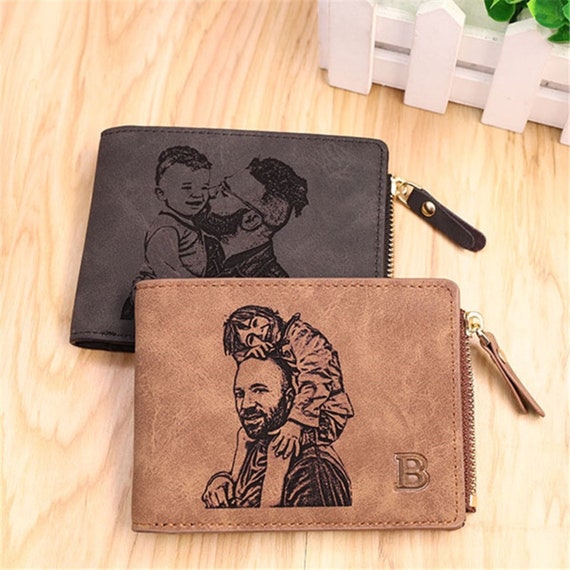 Cartera grabada personalizada para hombre Cartera grabada para