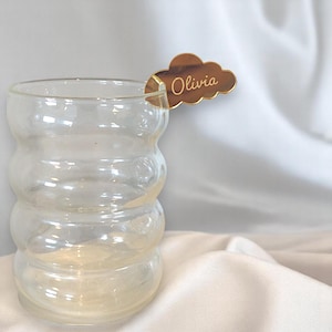 Cloud Drink Tags Custom Engraved, Personalized Cloud Glass Topper, Personalized Drink Tags, Baby Shower Drink Tags, Bridal Shower Drink Tags