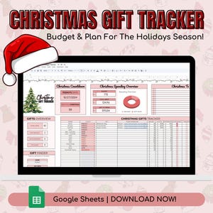 Christmas Gift Tracker Spreadsheet, Christmas Gift Tracker Excel, Gift Planner Spreadsheet, Budget Google Spreadsheet,Holiday Budget Planner